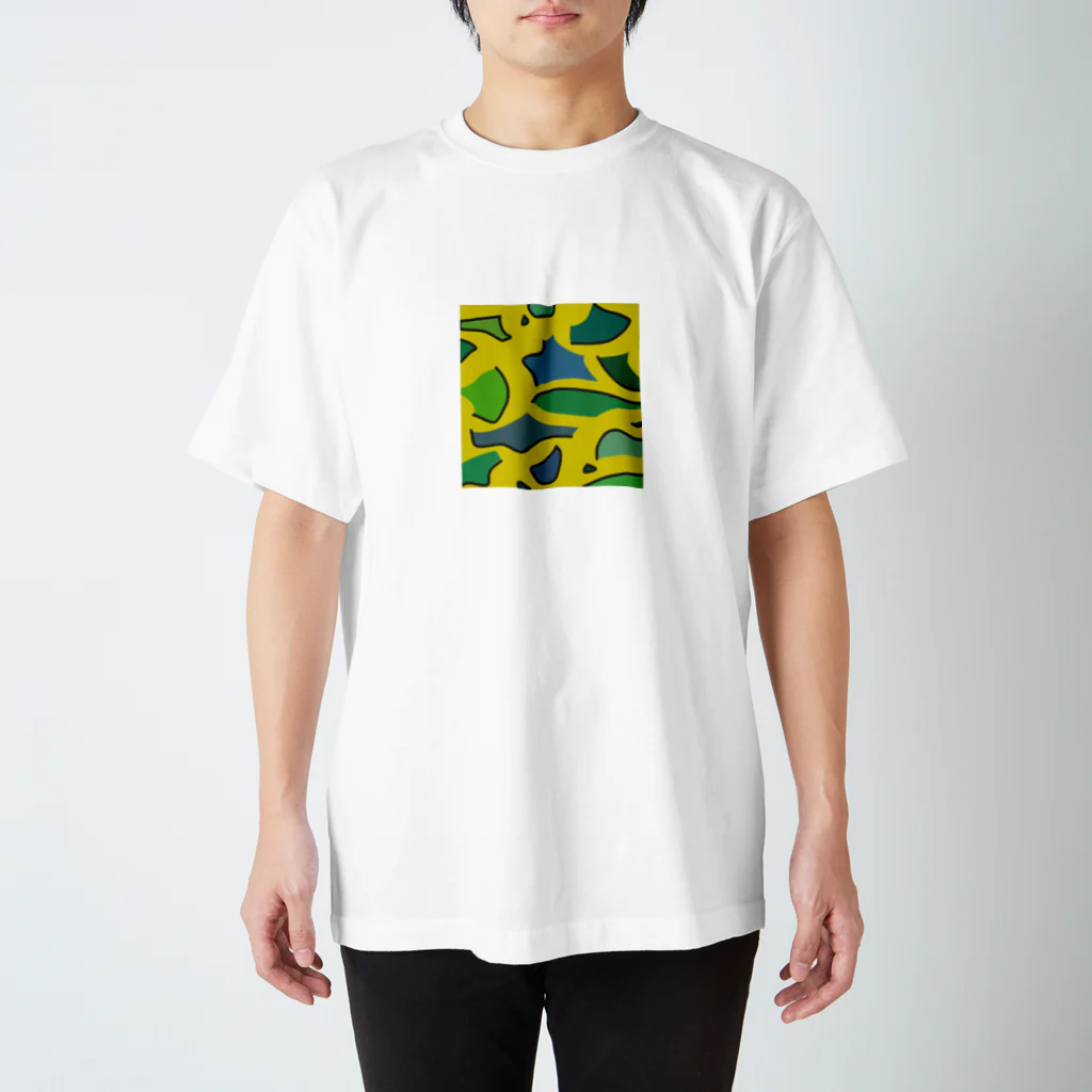 cute_eggs0596のアート(恐竜柄イエロー) スタンダードTシャツ