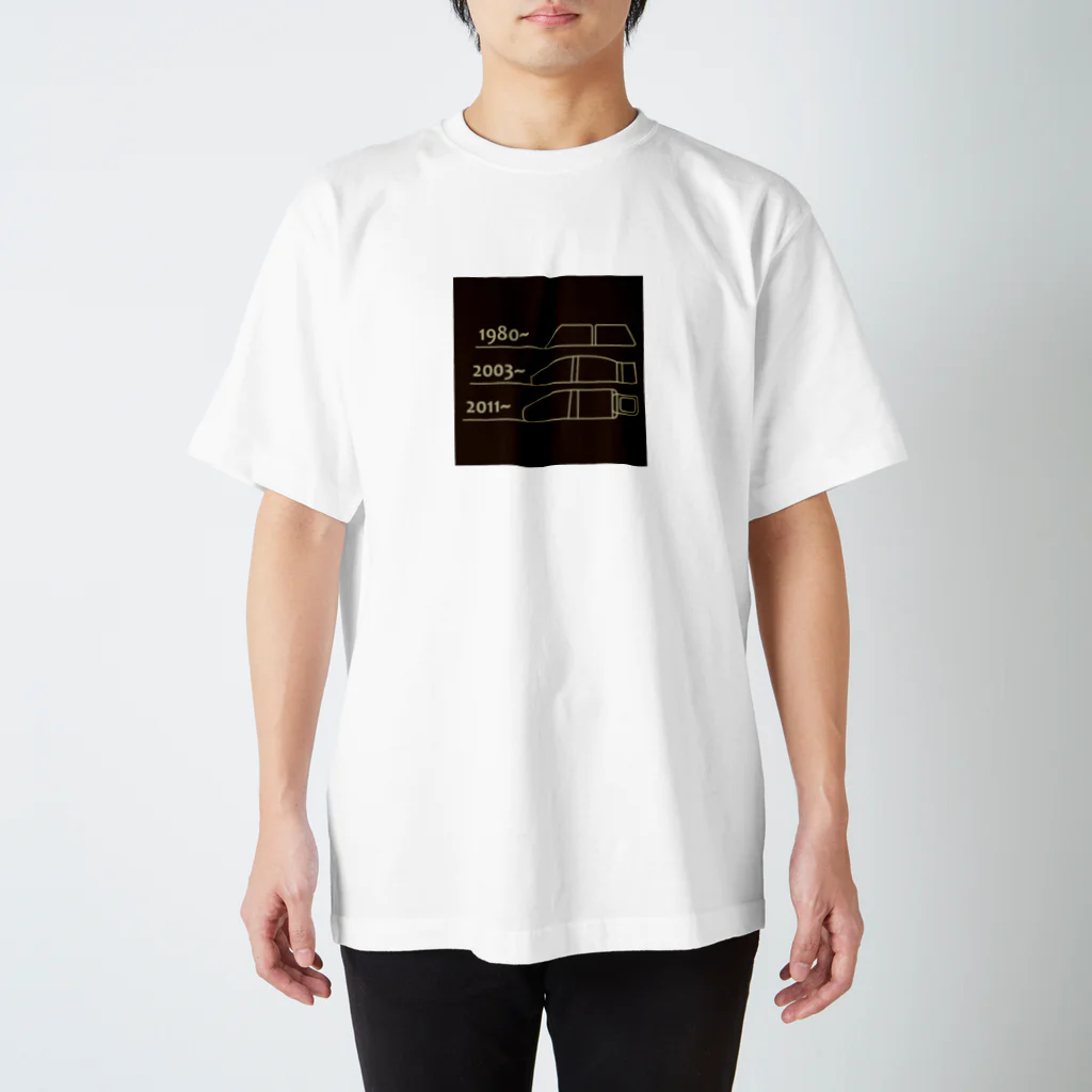 小動物lovesFIATのFIAT_PANDA窓枠【Reverse】 Regular Fit T-Shirt