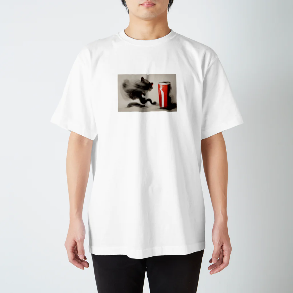 ハルいちLabの躍動感のある猫とコーラ Regular Fit T-Shirt