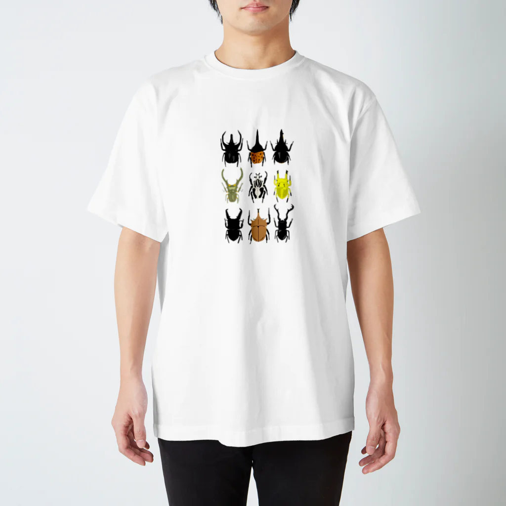 🐝KontyuMamaの世界のカブトムシクワガタ スタンダードTシャツ