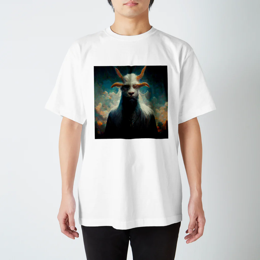 temple t-shirtshopのヤギの神様 Regular Fit T-Shirt