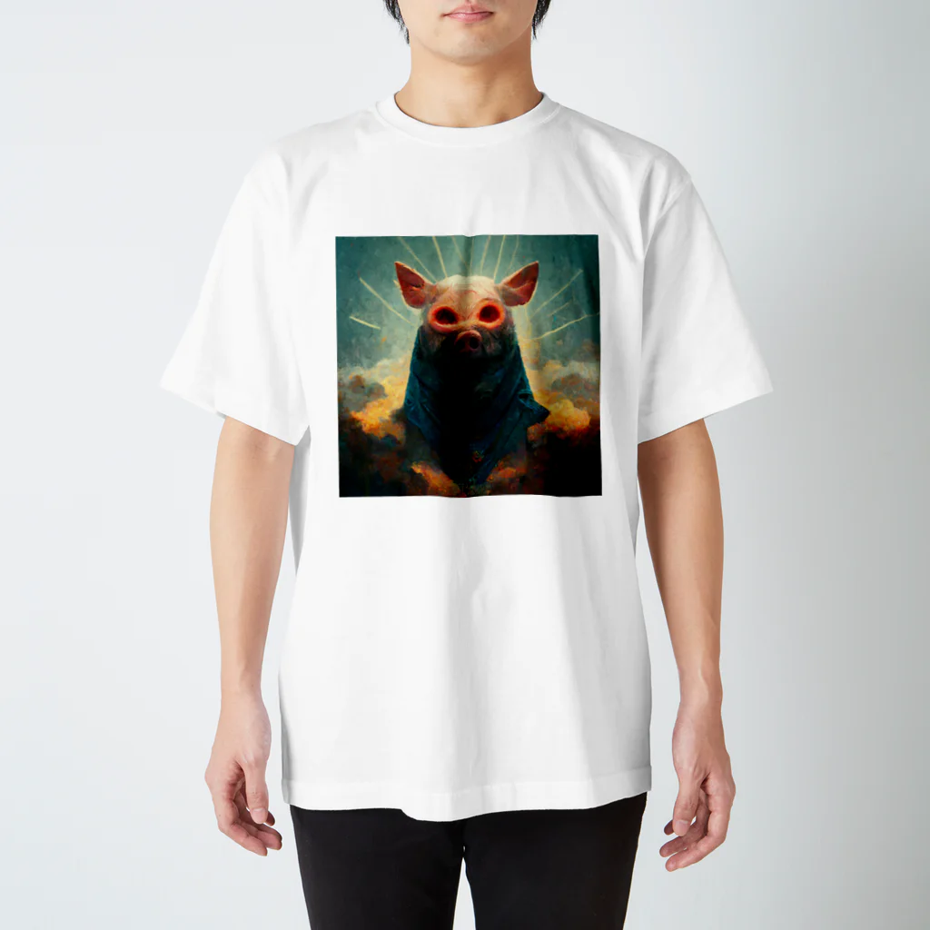 temple t-shirtshopのブタの神様 スタンダードTシャツ