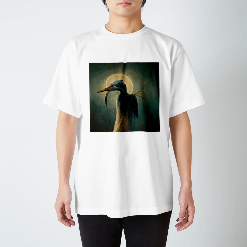 temple t-shirtshopのサギの神様 Regular Fit T-Shirt