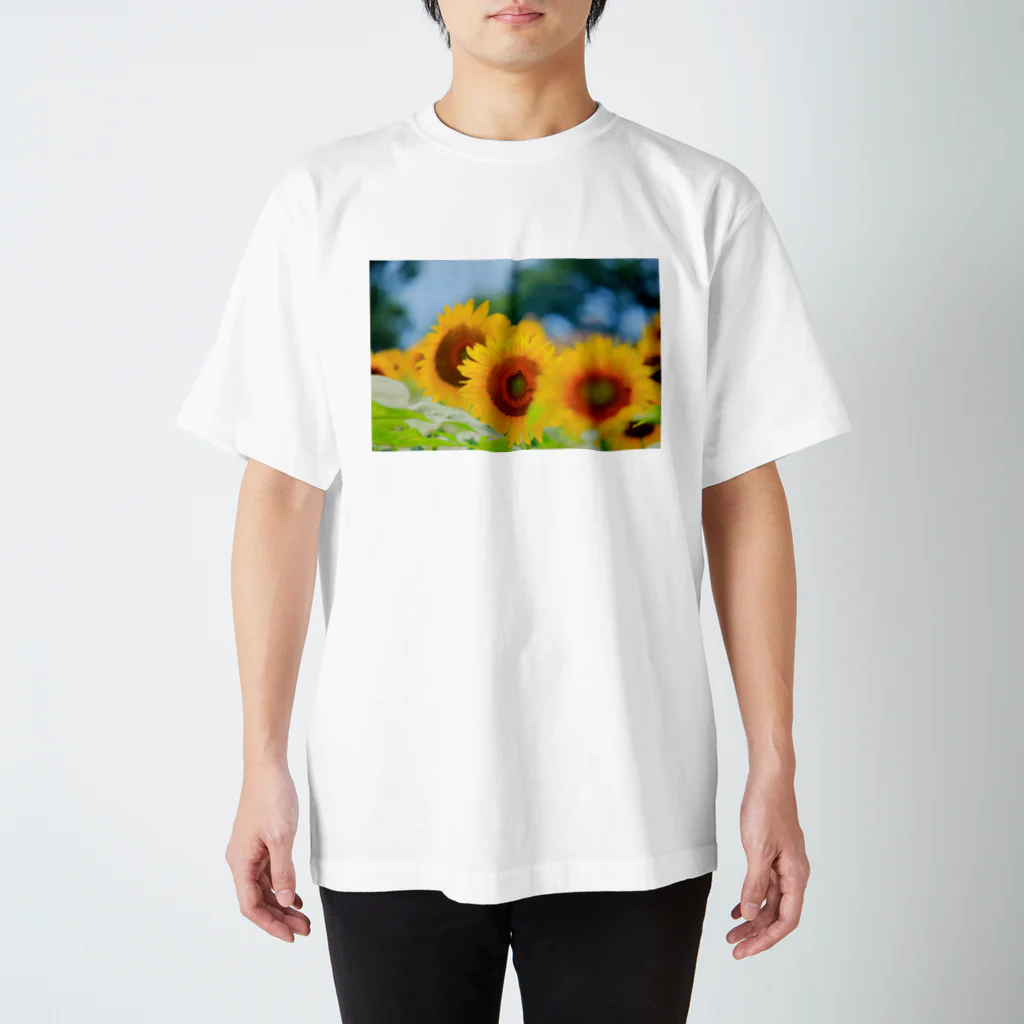 M.F.Photoのひまわり畑 Regular Fit T-Shirt