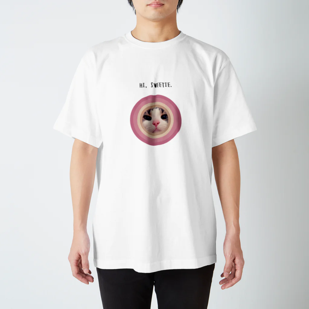 JAMI×JAMIののぞきネコ　きなこ スタンダードTシャツ