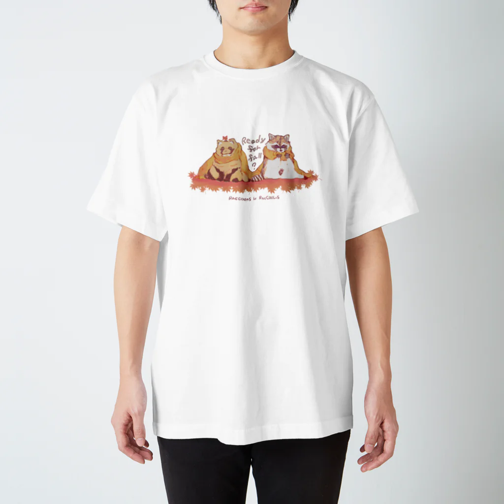 RacCOOLus-ラクーラス-のタヌキとアライグマの秋支度 スタンダードTシャツ