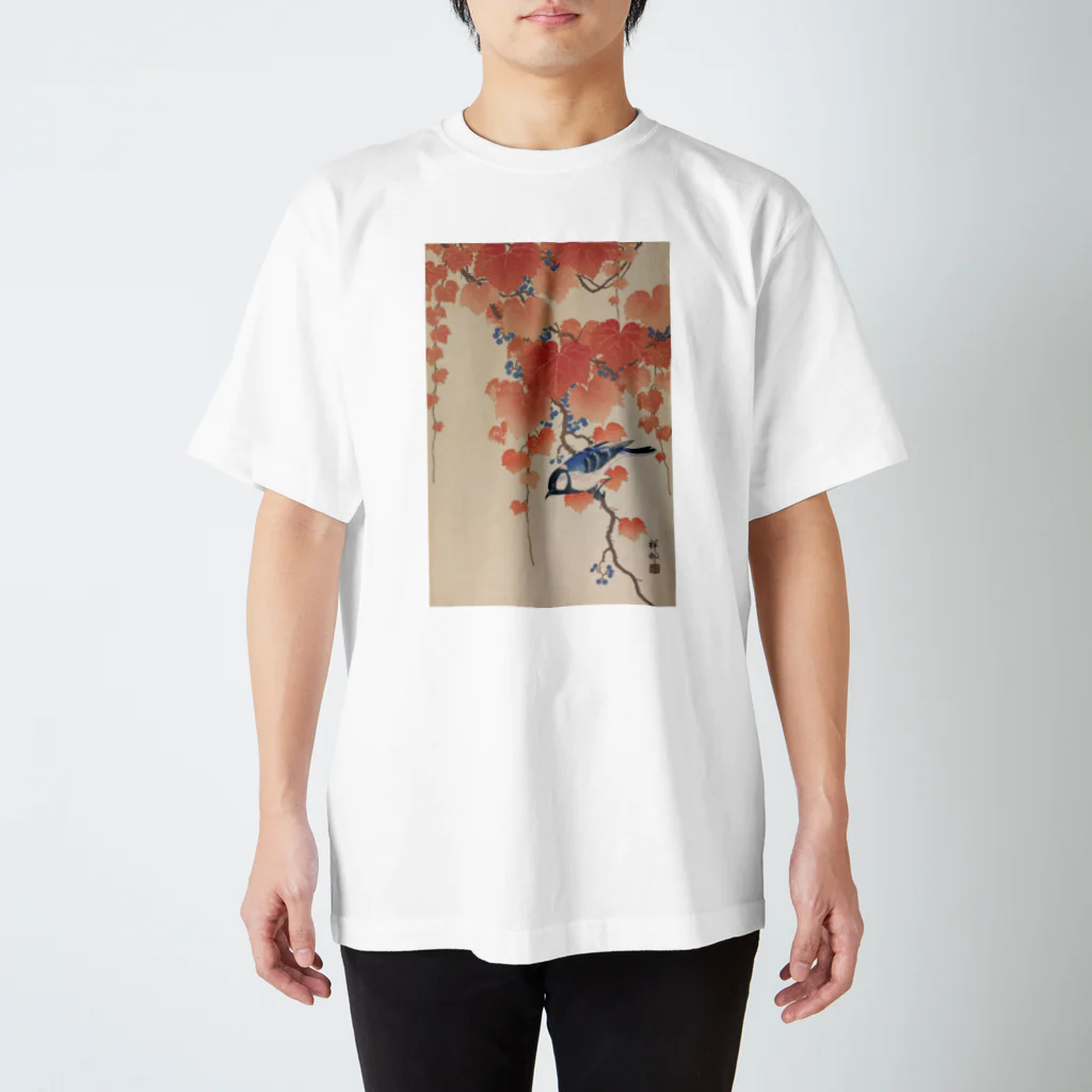 寿めでたや(ukiyoe)の蔦に四十雀 スタンダードTシャツ