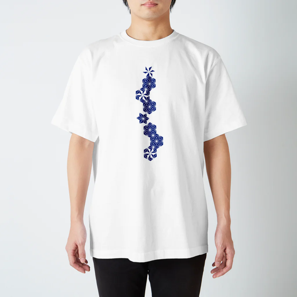 cuuyabowの麻の葉NAVY スタンダードTシャツ