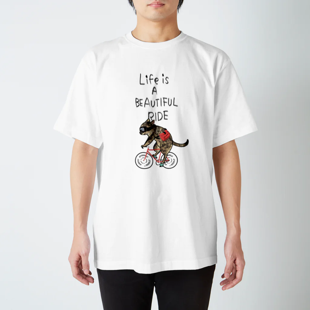 真希ナルセ（マキナル）のLife is a beautiful ride（サビ猫） Regular Fit T-Shirt