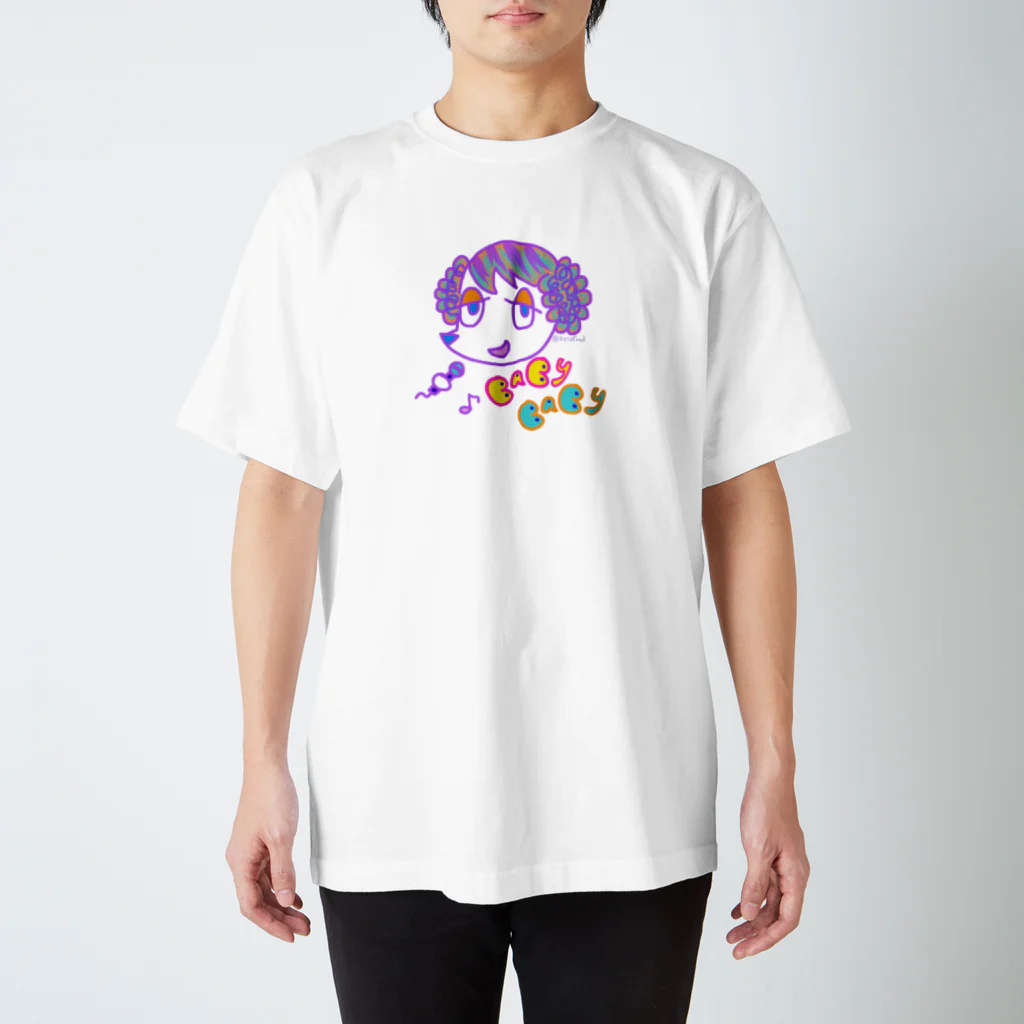 necofood shopの峯犬 BABY BABY-POP1 Regular Fit T-Shirt