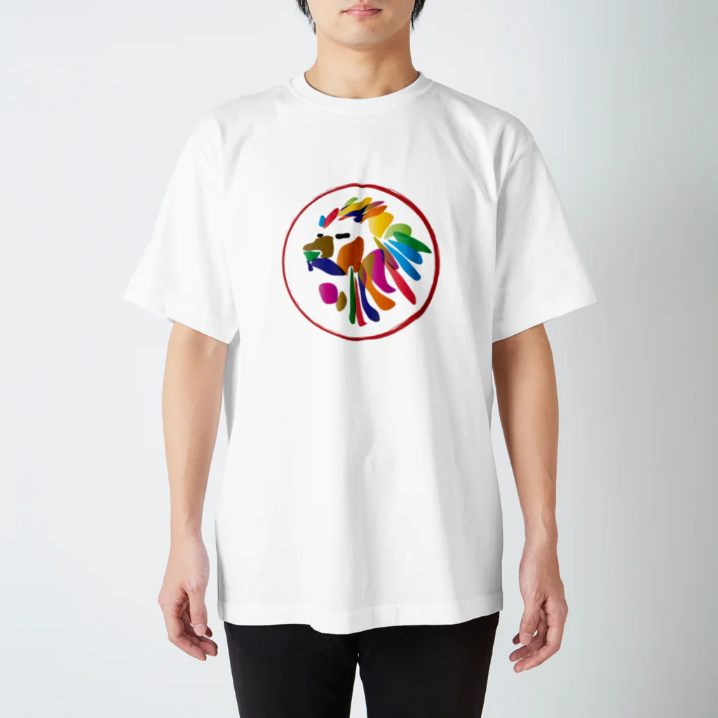 chicodeza by suzuriのカラフルライオン Regular Fit T-Shirt