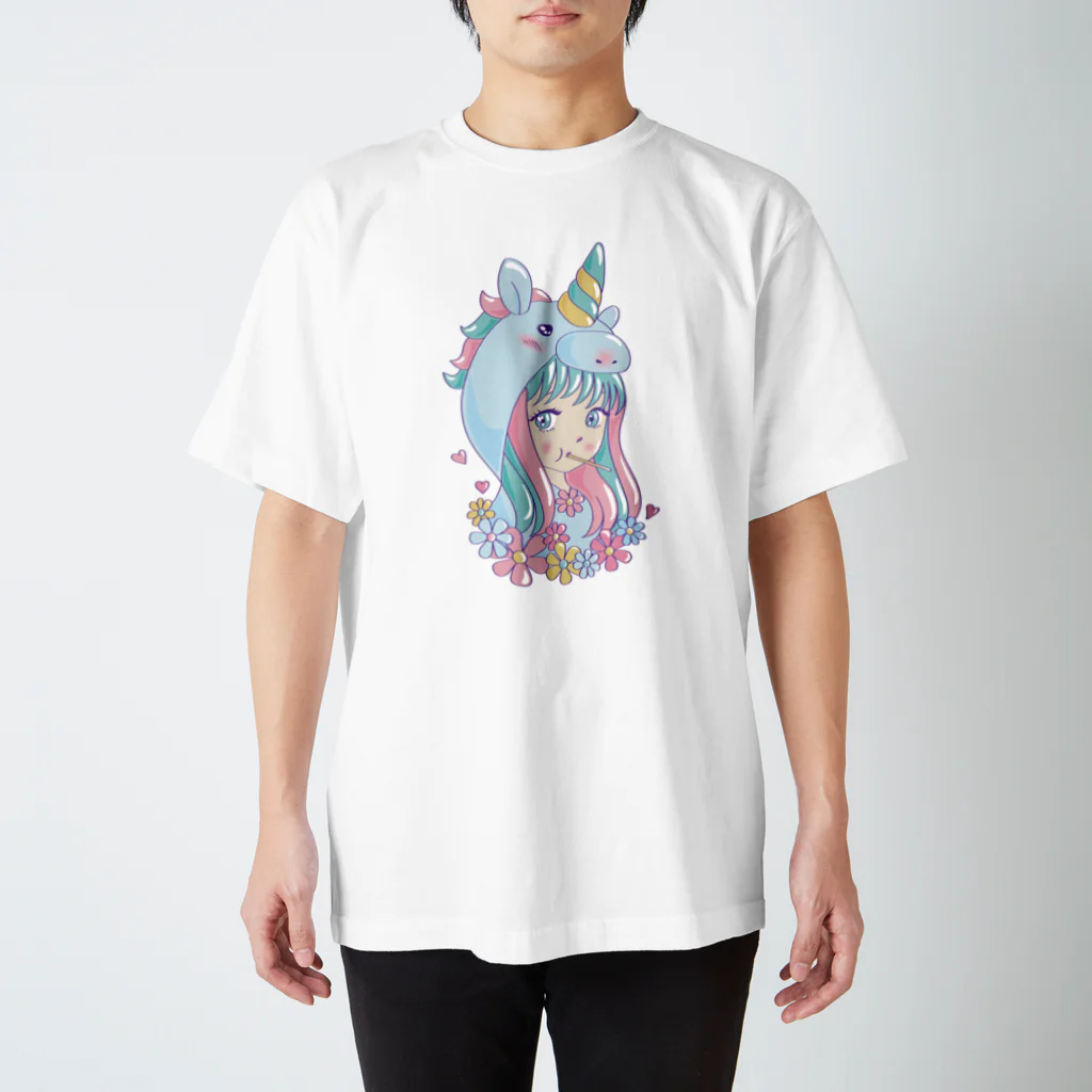 cerita-turのユニコーンフードガール Regular Fit T-Shirt