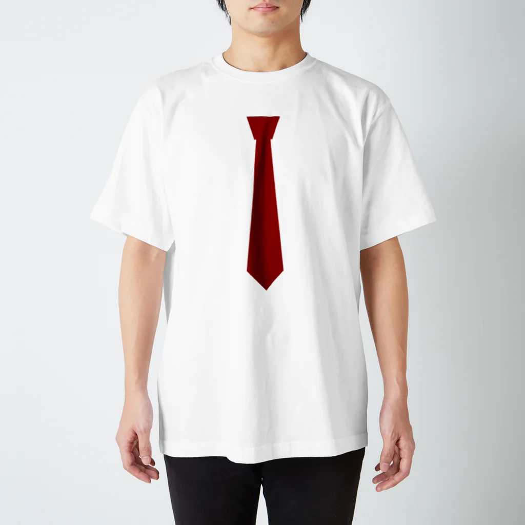 Two Dimensions BarCodeのネクタイ（赤） Regular Fit T-Shirt