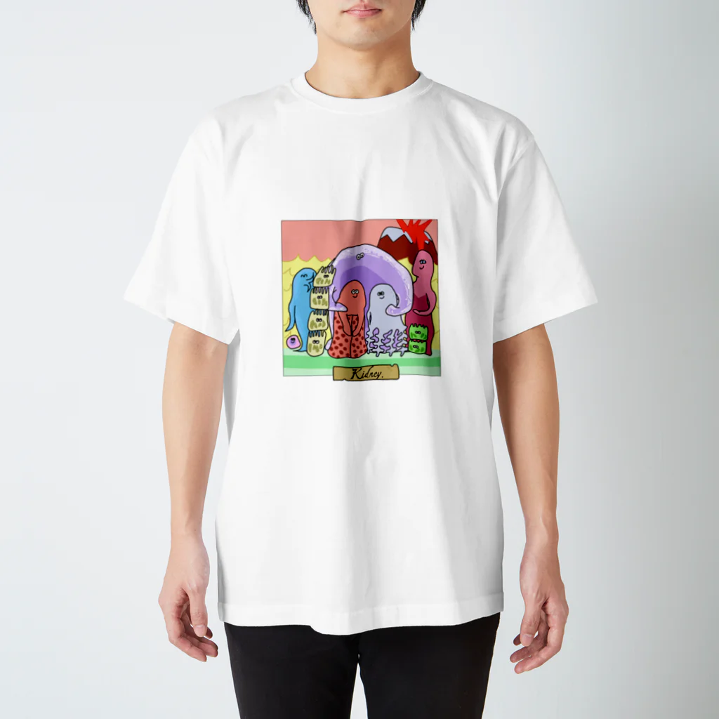 ポドサイトくん/ Podocyte-kunの腎臓家族写真 スタンダードTシャツ