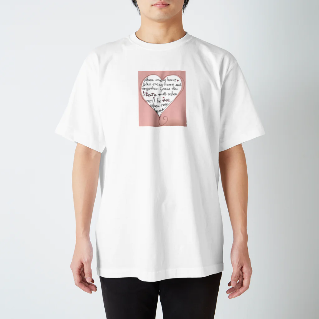 brand-new SomethingのHeartful-Pink Regular Fit T-Shirt