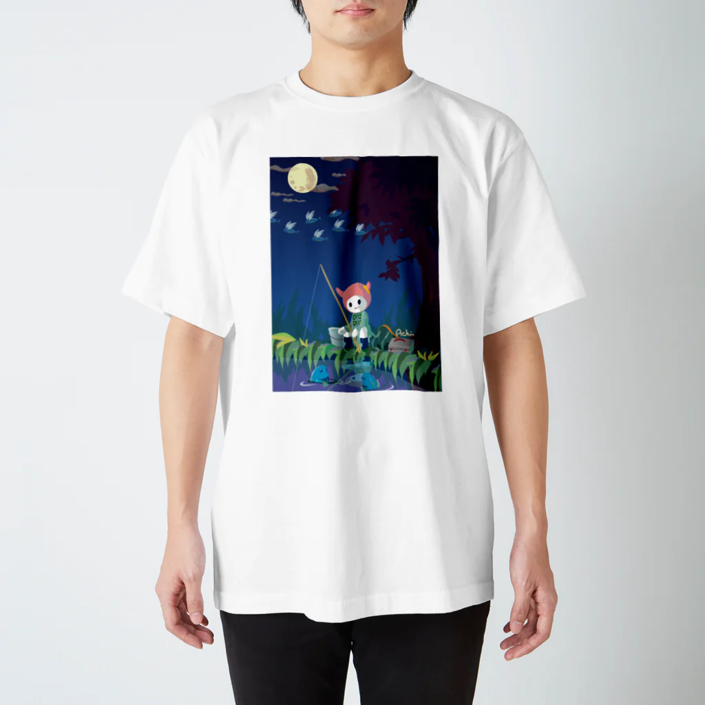 Achiとハトとみんなの店の夜釣りはうまくいかない スタンダードTシャツ