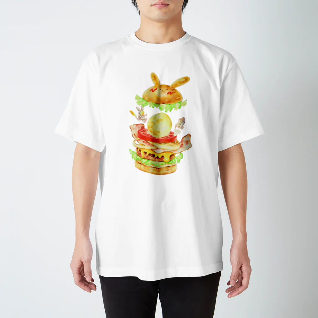 風神の風車のハンバーガーうさぎ スタンダードTシャツ