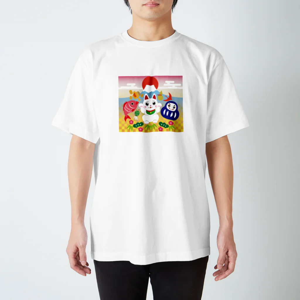 真椿ちゅんのお店のちゅんの招き猫と仲間たち スタンダードTシャツ