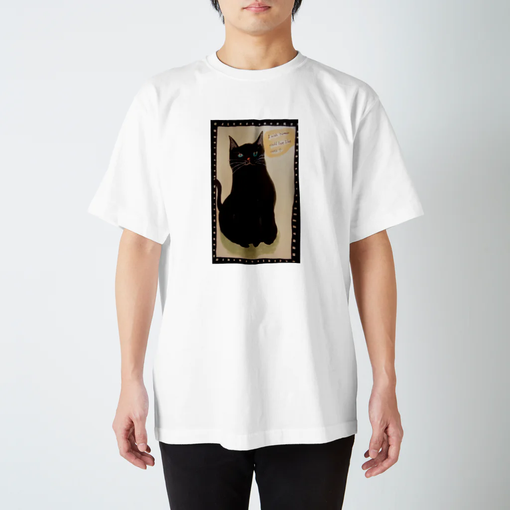 narudahausのニンゲンも猫みたいに生きればいいのに スタンダードTシャツ