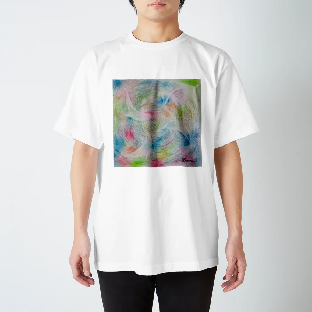 絵描き ひろみるん♪ オリジナル アートグッズSHOPのパステル画イルカ Regular Fit T-Shirt