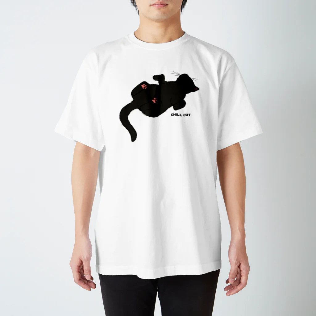 あふぐろ屋の気まま黒猫（両面） スタンダードTシャツ