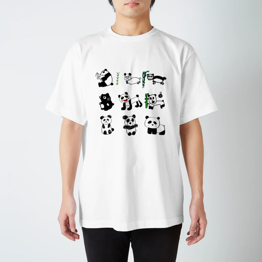 ポチ丸様。のパンダ画伯達 スタンダードTシャツ