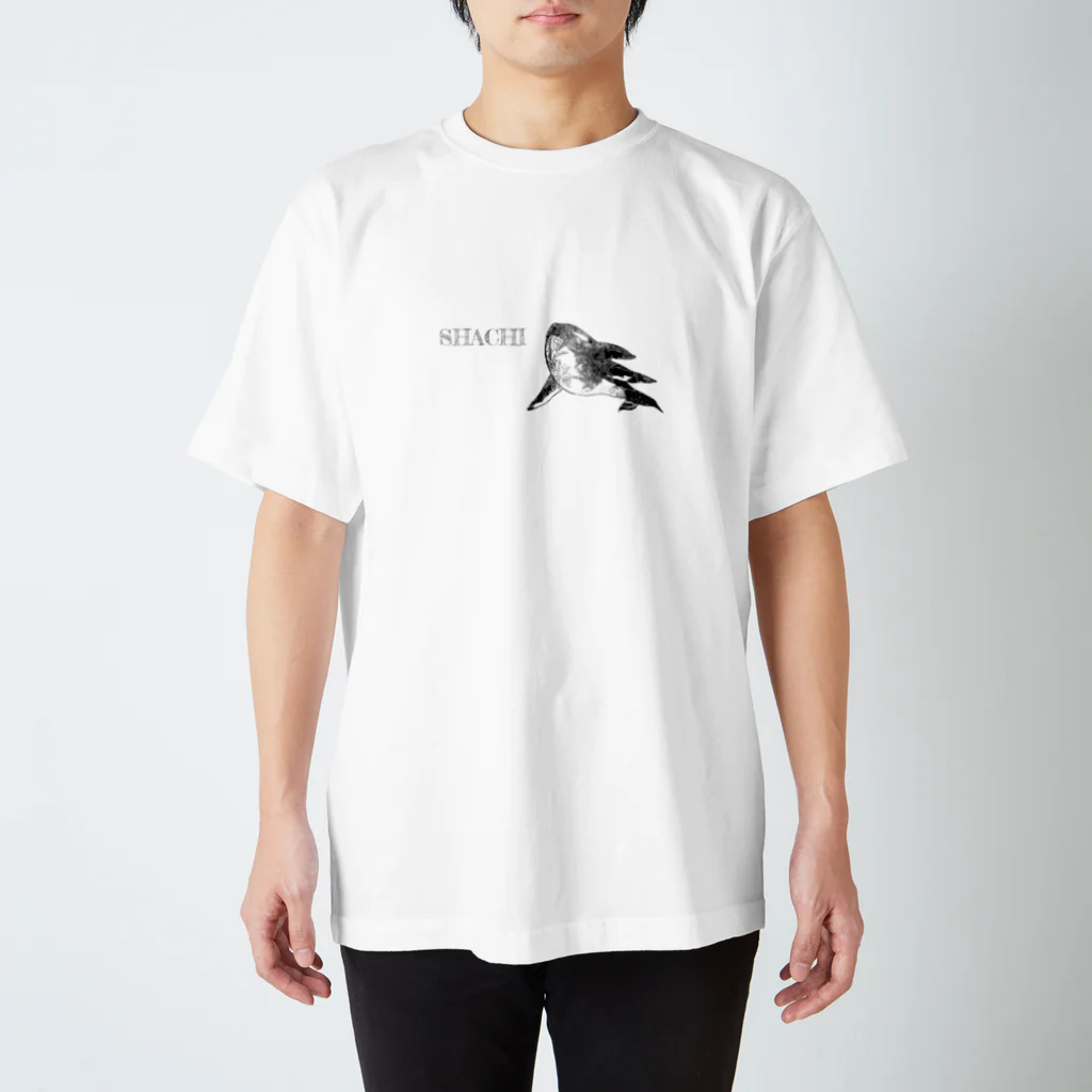 SHACHIのシャチ（モノクロ） Regular Fit T-Shirt