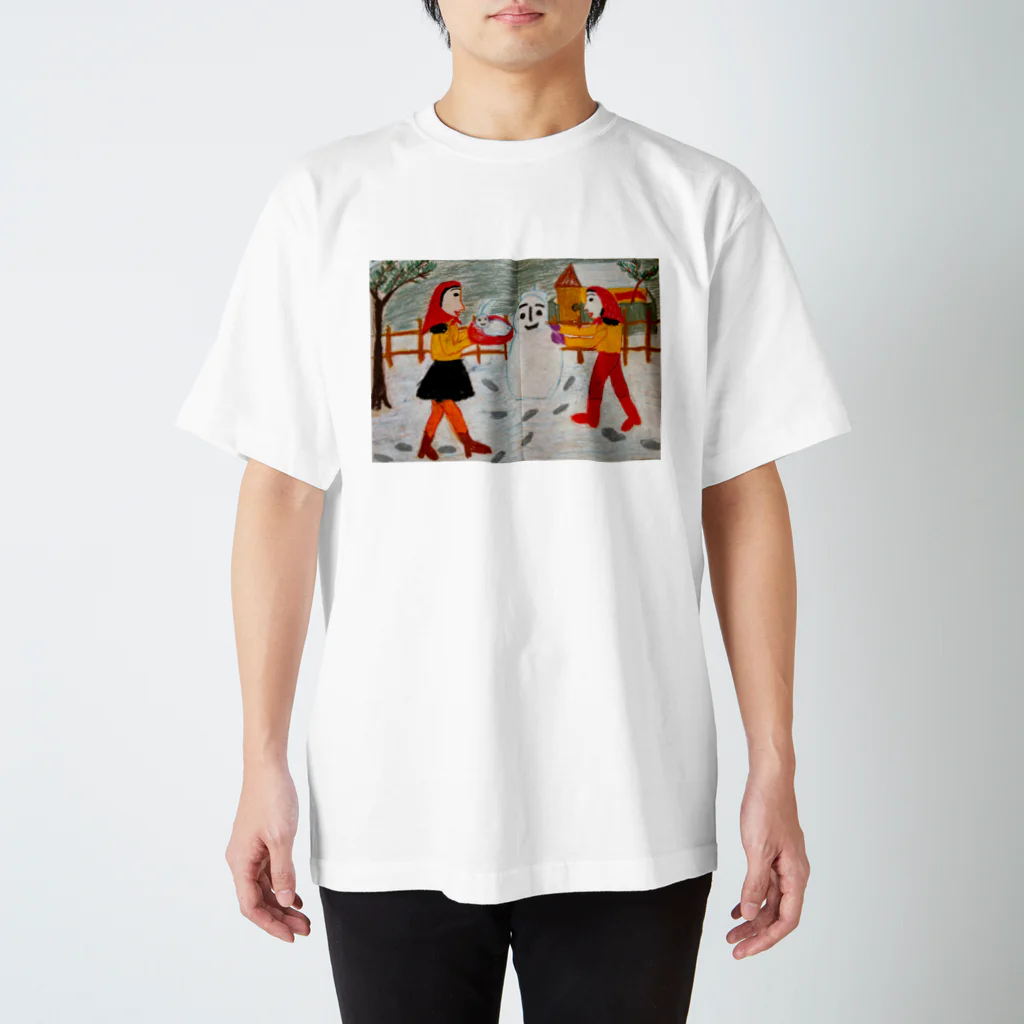 あおいちゃんと仲間たちのあおいちゃんアンティーク絵画　冬 スタンダードTシャツ