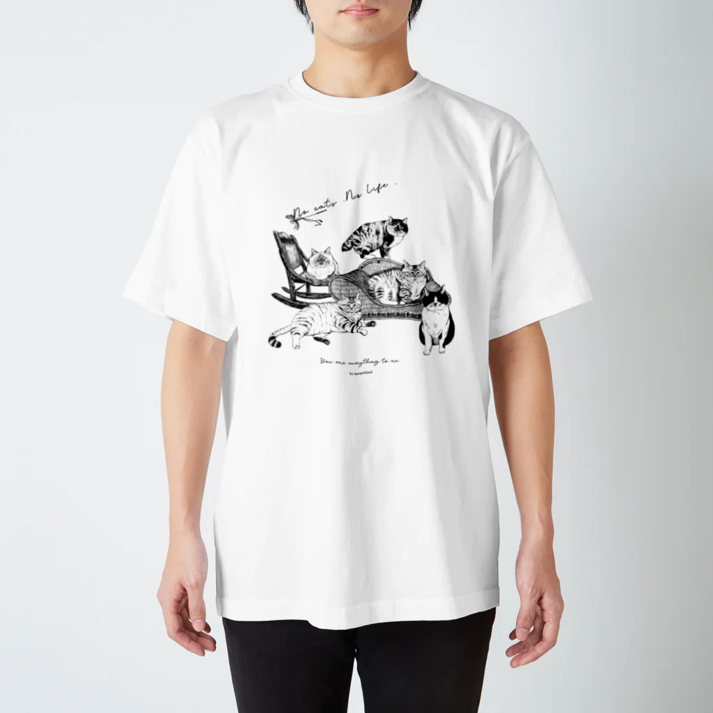 マルポレランドのNo cats No Life スタンダードTシャツ