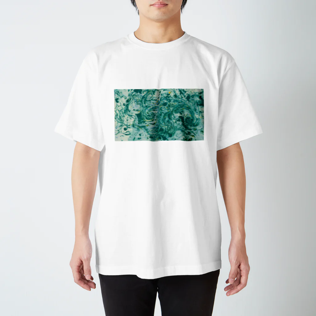 guruguのEbru Green Regular Fit T-Shirt