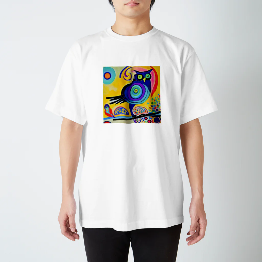 切り絵アート作家　梅田直人のふくろう スタンダードTシャツ