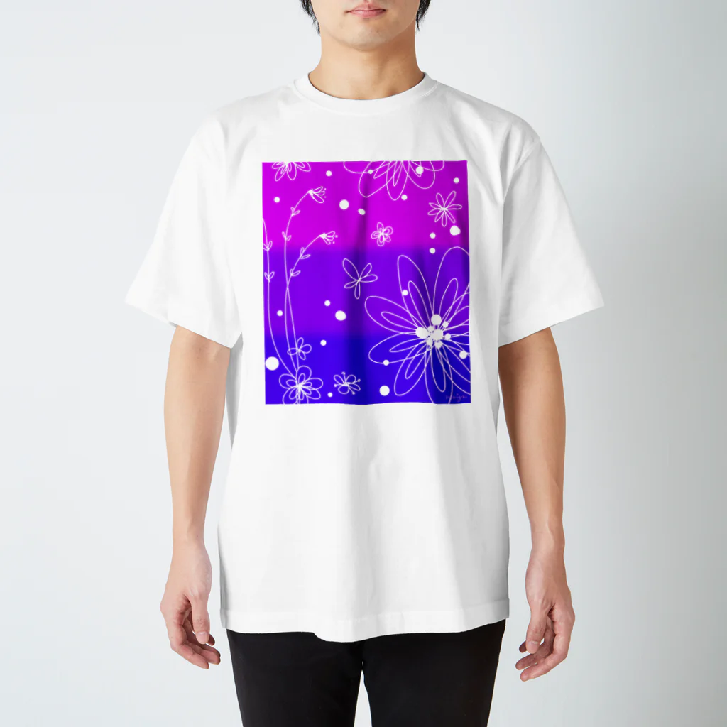 Ｍ✧Ｌｏｖｅｌｏ（エム・ラヴロ）の花（パープル） スタンダードTシャツ