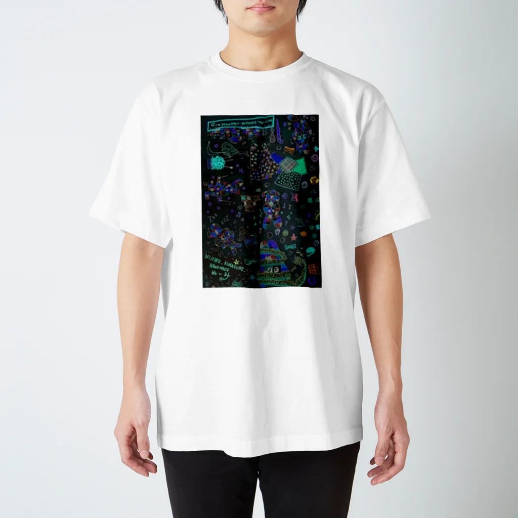 nijiiro_kimagure_handmade ぬぃみのメンズも着れちゃうぬぃみの相棒ミミィ スタンダードTシャツ