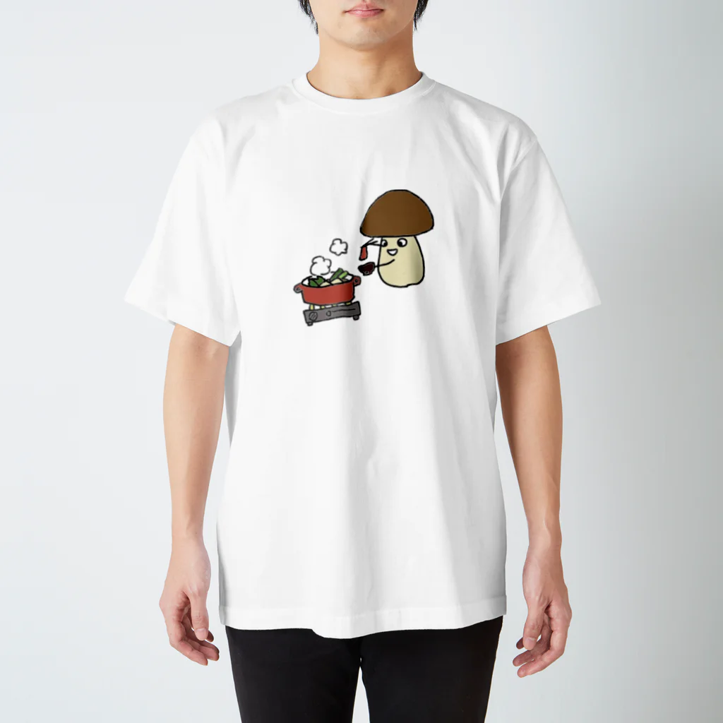 rakuboroのすき焼き大好ききのこちゃん スタンダードTシャツ