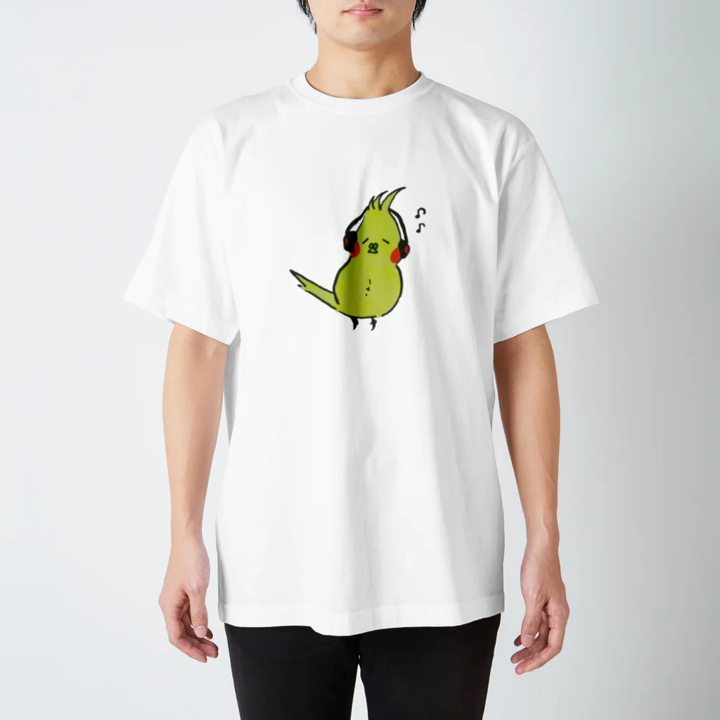 POTUPOTUのイヤホンインコ スタンダードTシャツ