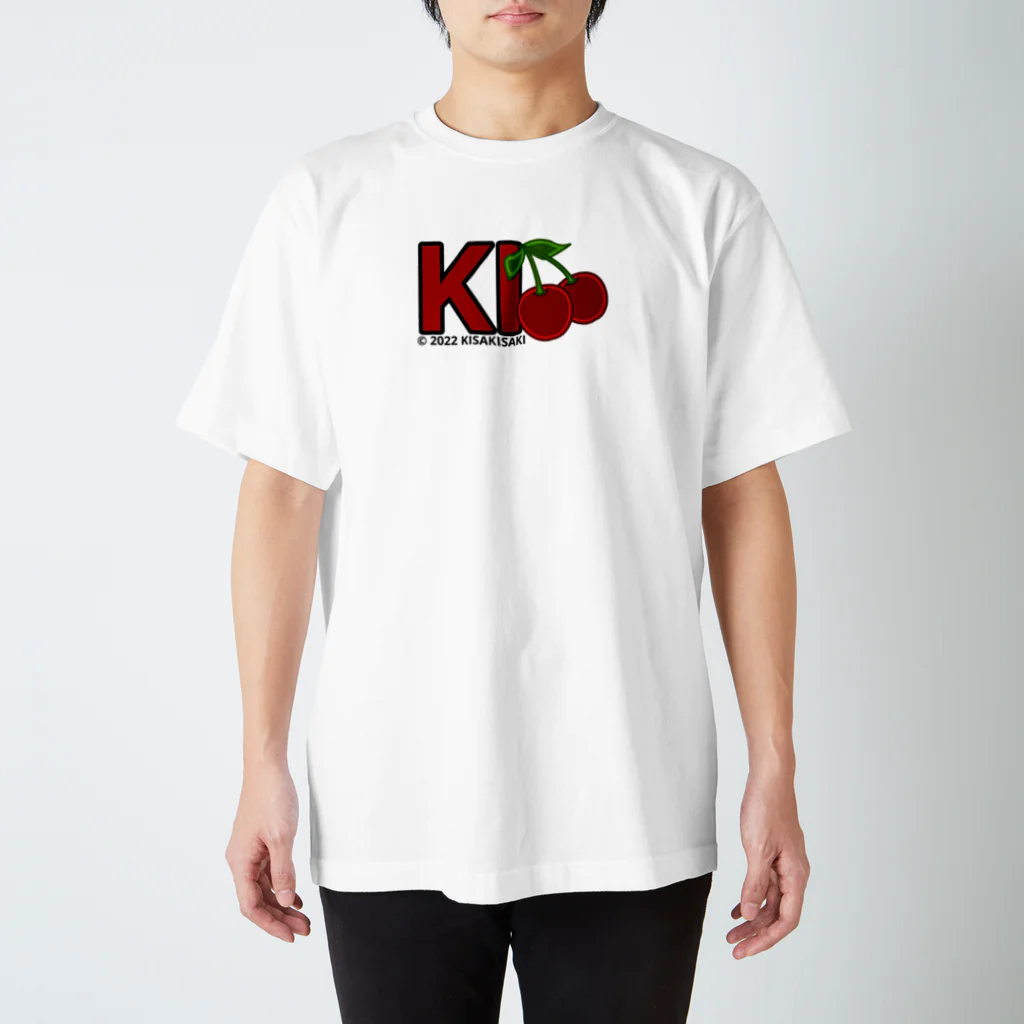 KISAKISAKI_MerchのKISAKISAKIのKIとチェリーのロゴ スタンダードTシャツ