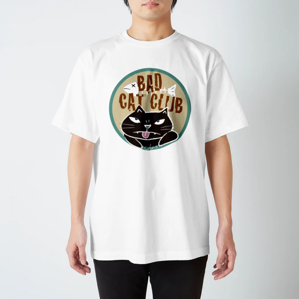 Junsの悪にゃんこのBAD CAT CULB Regular Fit T-Shirt