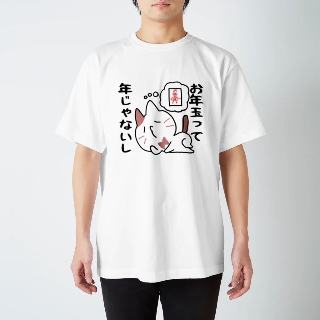 るこぽのすっとぼけネコ　お年玉って年じゃないし スタンダードTシャツ