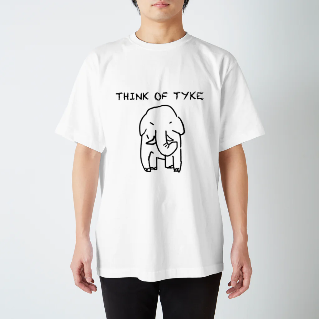 チームTyke グッズショップのTYKE-1 ごんぎさんプロデュース (英語ロゴ) スタンダードTシャツ