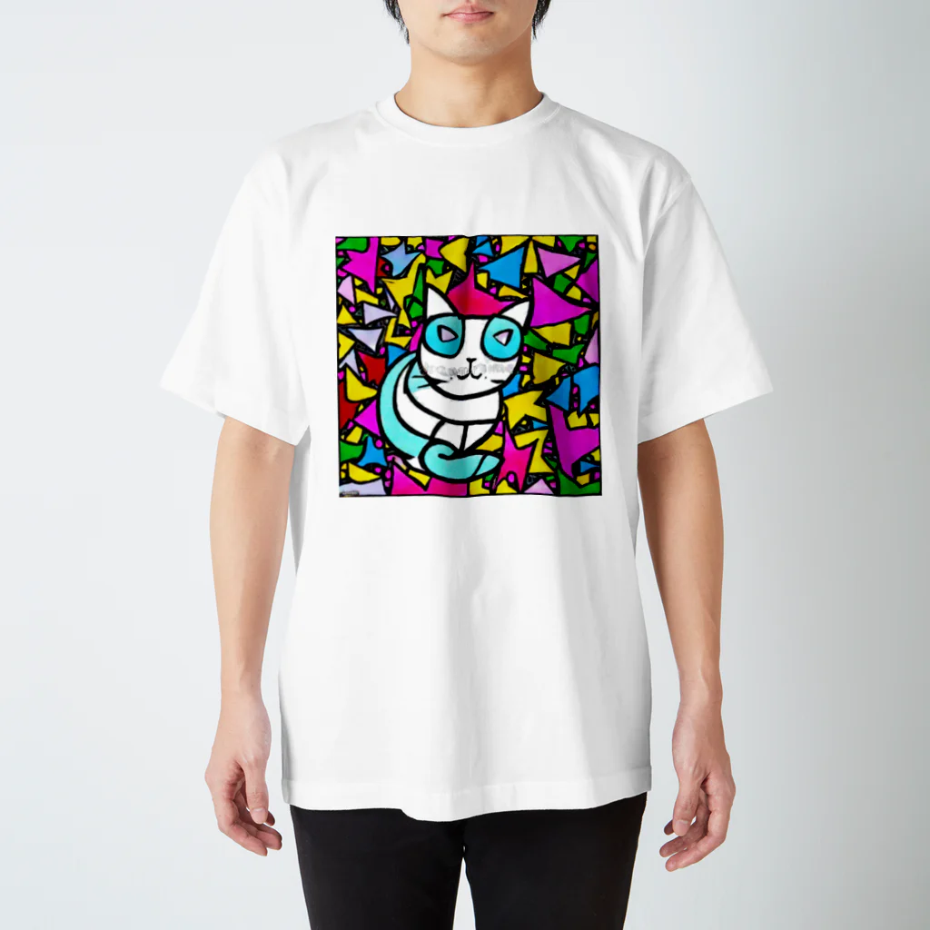 世界に1つだけのTシャツ屋【一点ものアートTシャツ専門店】のCat 8 Regular Fit T-Shirt