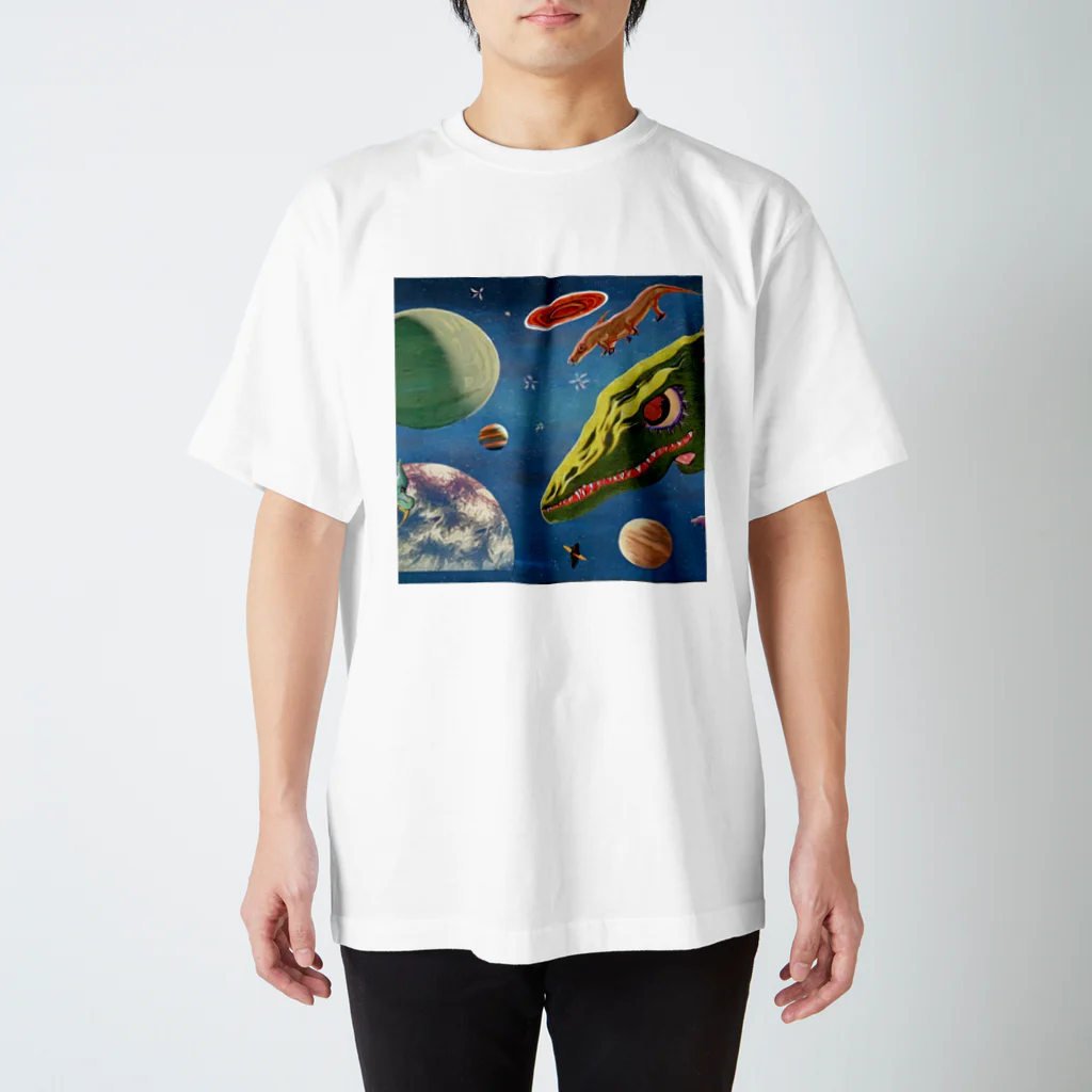 世界に1つだけのTシャツ屋【一点ものアートTシャツ専門店】の恐竜と惑星とUFO スタンダードTシャツ