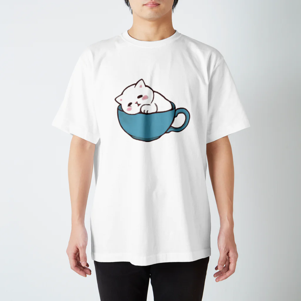 ふわにゃんshopのすやすや(ホワイト) スタンダードTシャツ