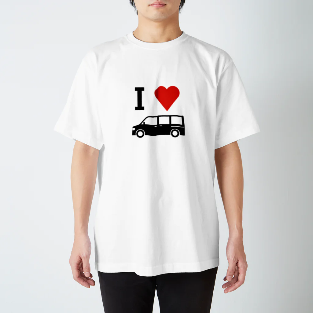 働く車・乗り物Tシャツ／KK商店のアイラブマイカー（ワゴン） スタンダードTシャツ