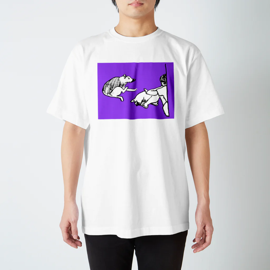 Tシャツ屋のさくたろう犬紫 スタンダードTシャツ