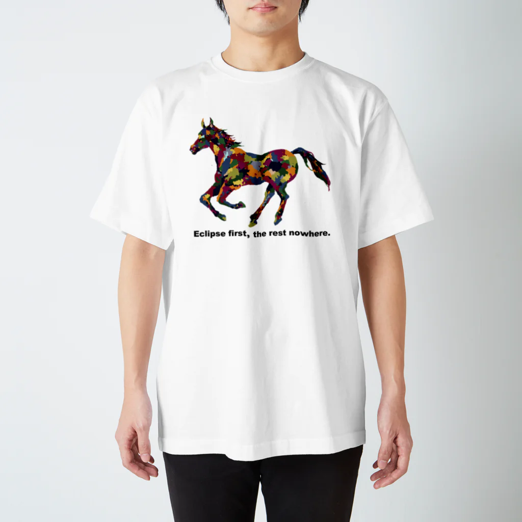 meiroのカラフルなホース_文字入り スタンダードTシャツ