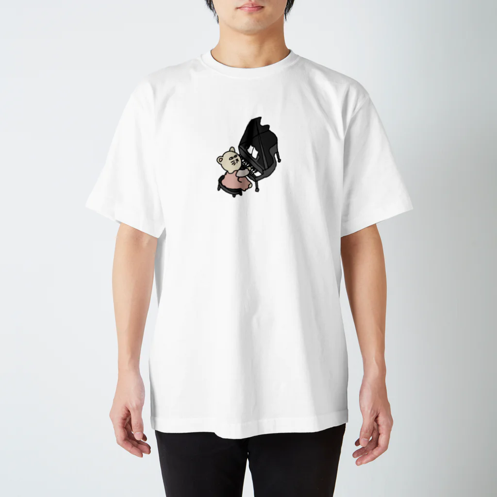 mikitoartのピアノをする猫 Regular Fit T-Shirt