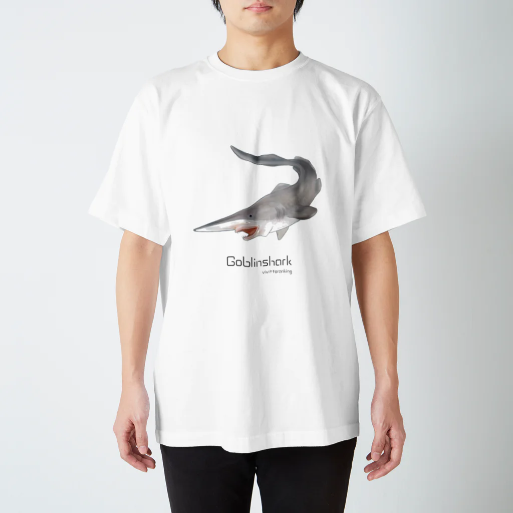 ビビッとランキング【公式】のミツクリザメ  Tシャツ【ライトカラー】 スタンダードTシャツ