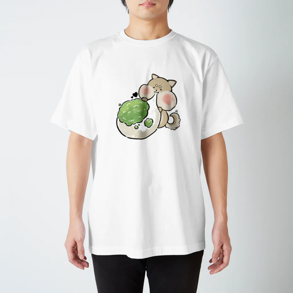 edmayu Creationのしばいぬずんだ餅【MOCHI ANIMALS】 スタンダードTシャツ