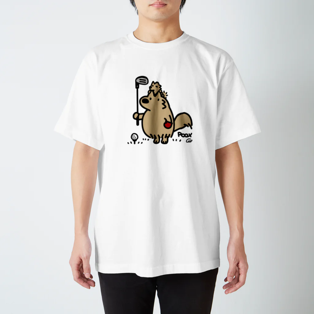 イラスト MONYAAT のポメラニアン　ゴルフをする　 Regular Fit T-Shirt