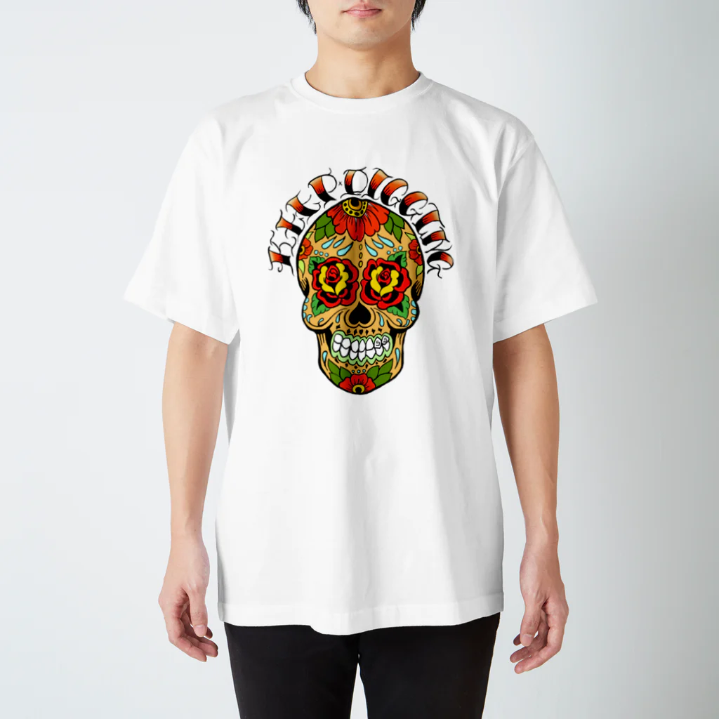 two_threeのメキシカンスカル（黒T用） スタンダードTシャツ